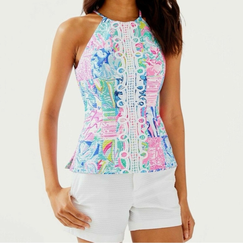 🛍️RARE Lilly Pulitzer Patchwork Top SIZE 2 NWOT